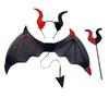 3Pcs/Set Devil Wings Hair Hoop Set Trident Fork Demon Role Play Headband Set Halloween Costume Accessories