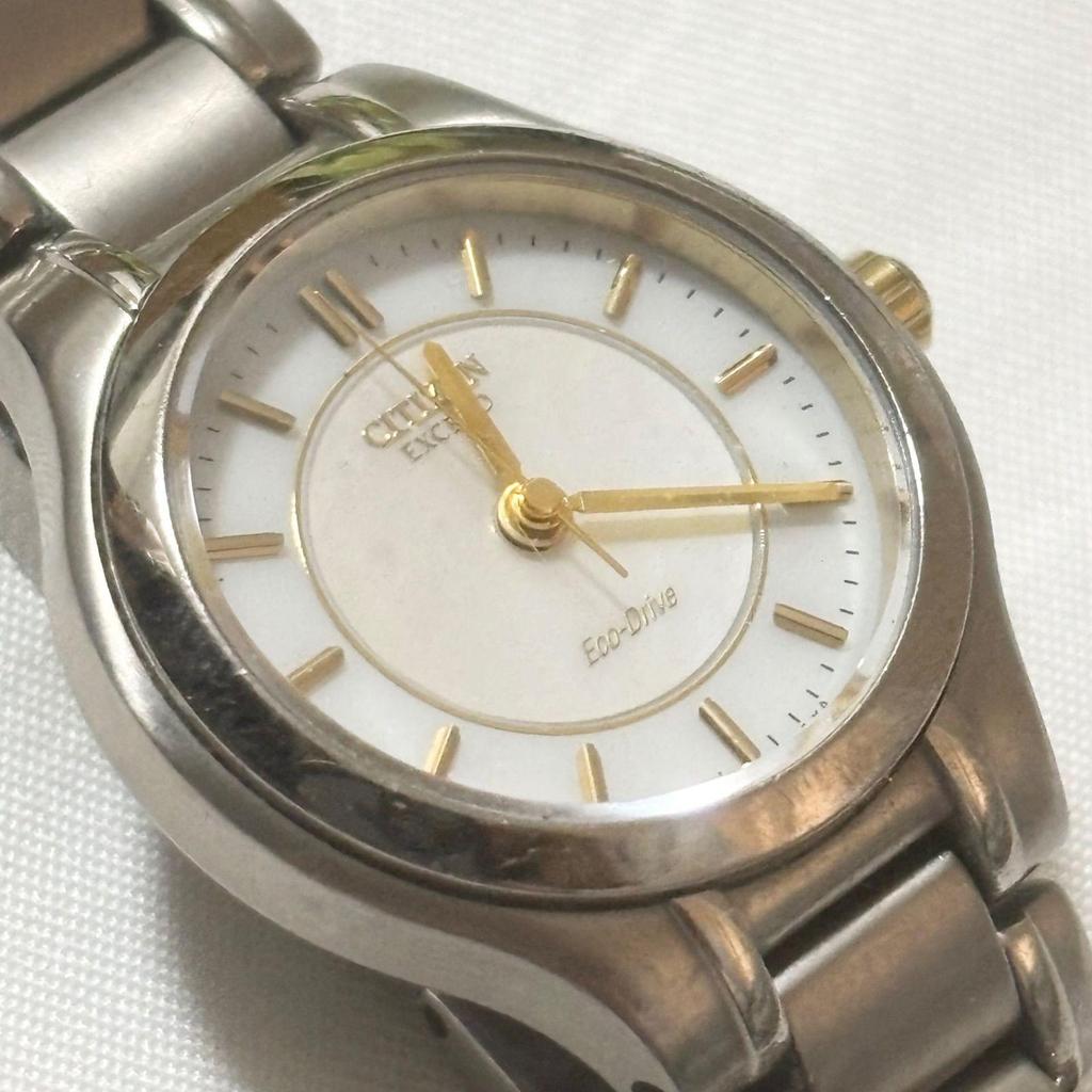 Used [Free Shipping] CITIZEN EXCEED Radio Wave Solar Watch, Shell x Silver, Minor Movement, Working Condition, Used Item