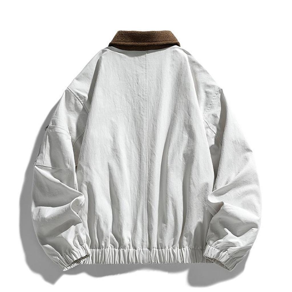 American Overalls Lapel Men's Jacket Retro Loose Casual Ruffian Handsome Couple Baseball Coat