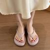French Xiaoxiangfeng thick-soled sandals women's outer wear in the summer of 2025 new simple with skirt flip-flops