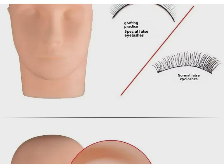 Beginner Eyelash Practice Model Head - Beauty Salon Training Tool
