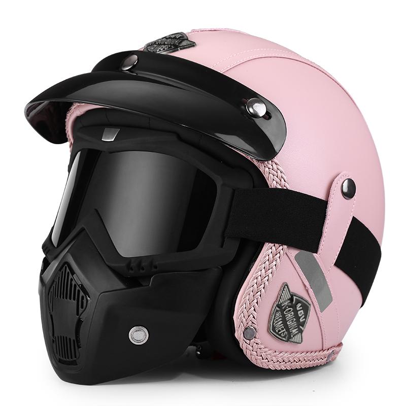 Retro Crown Prince Pedal Motorcycle Helmet Men's and Women's Four Seasons Cycling Motorcycle Electric Car Three-quarters Helmet