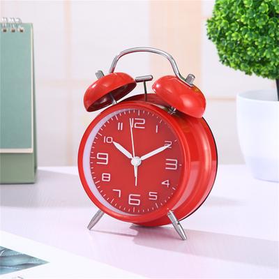 Despertador con dos campanas, fácil de leer, gran sonido, de metal, para decoración de mesa, reloj despertador de escritorio para oficina