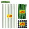 Plant Support Stakes with Orchid Clips Ties Bendable Single Stem Support Rods Holder Sticks for Potted Plants Flowers Vegetables