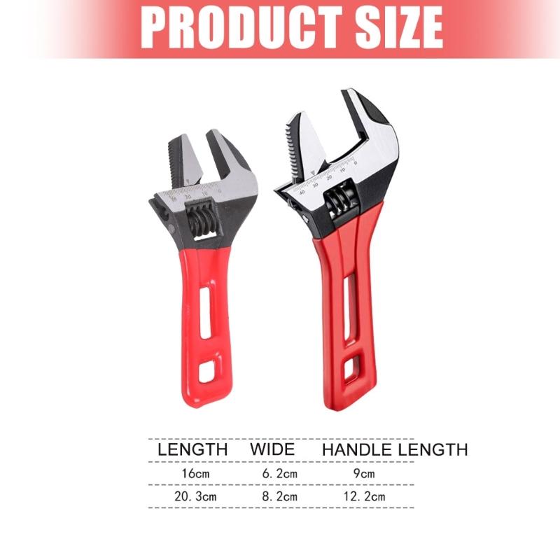 6/8inch Multifunctional Pipe Wrench Ratcheting Large Opening Quick Wrench Hand Tool for Car Maintenance Accessories