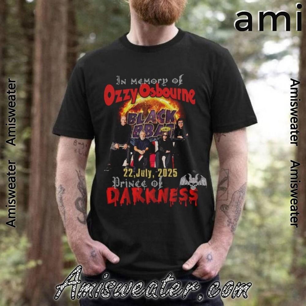 In Memory Of Ozzy Osbourne 2025 Prince Of Darkness T-shirt Unisex T-Shirt M