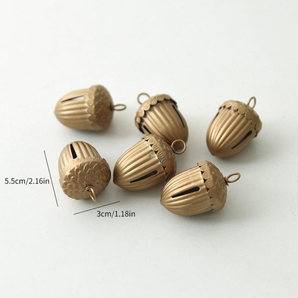 6pcs Multifunctional Iron Christmas Bell Cone Shape Pinecone Wind Chimes Bells Crisp Sound Star Jingle Bells Courtyard Decor