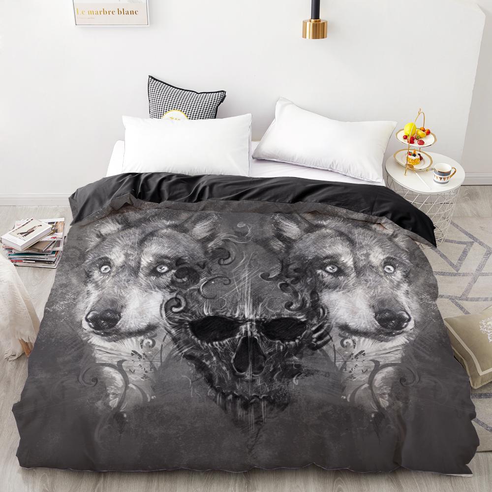 3D Print Duvet Cover Custom Design,Comforter/Quilt/Blanket case Queen/King,Bedding 220x240,Bedclothes Animal Moonlight wolf 140x200cmx1pc