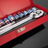 12-Piece Dual-Purpose Chrome Vanadium Ratchet Wrench Set with Extension Rod and Iron Box