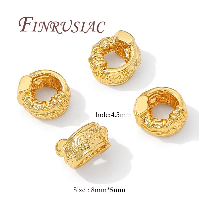8mm*5mm 18K Gold Plated Spacer Beads For Bracelets,Necklace Beads,Metal Bead For Jewelry Making Supplies DIY Accessories