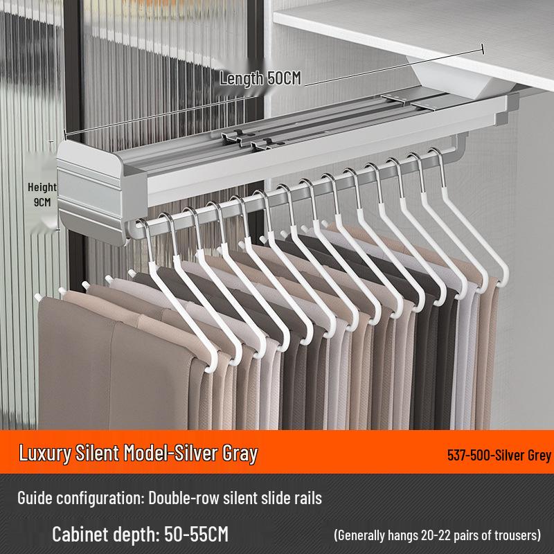 Telescopic Trouser Rack: Wardrobe Vertical Pull-Out Hanger with Multi-Functional Storage.