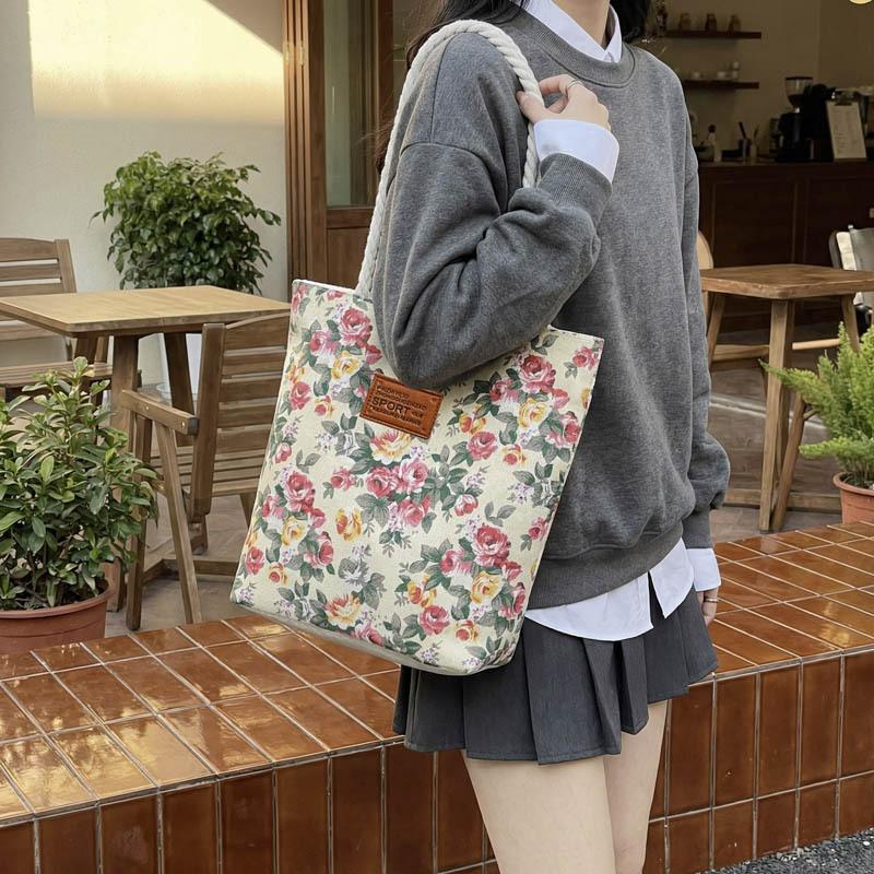 New Fresh Style Tote Bag for Women, Large Capacity Casual Shoulder Handbag, Commuter and Shopping Bag with Zipper
