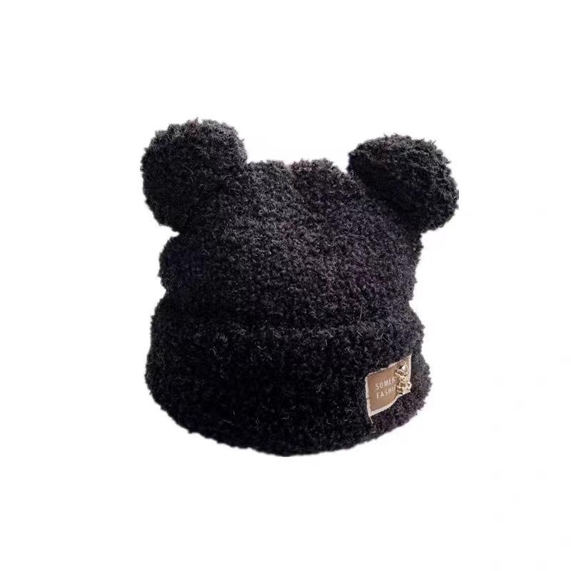 Korean Cute Lei Feng Hat for Women In Autumn and Winter Bear Hat Plush Hat Plush Thickened Cycling Cold Proof Ear Protection Hat
