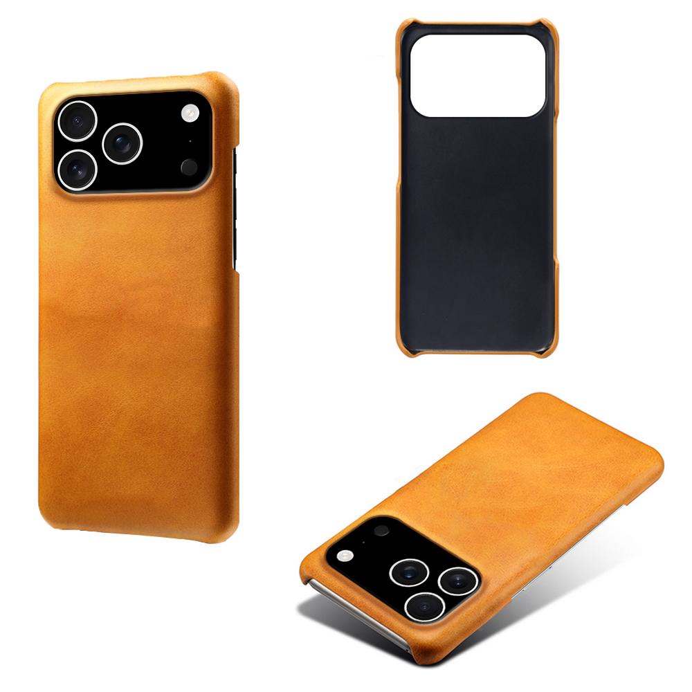For iPhone 17 Pro Case Calf Texture PU Leather Hard PC Protective Phone Cover