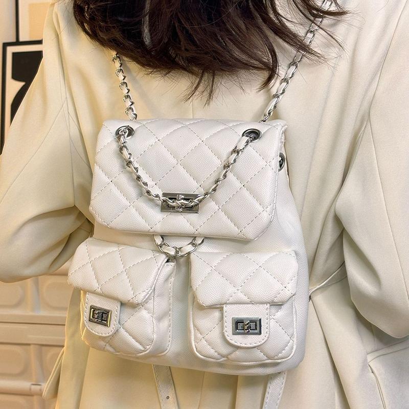 2025 Female Student Commuter Backpack Small Fresh Wind Bag Korean Mini Chain Lightweight Female Backpack