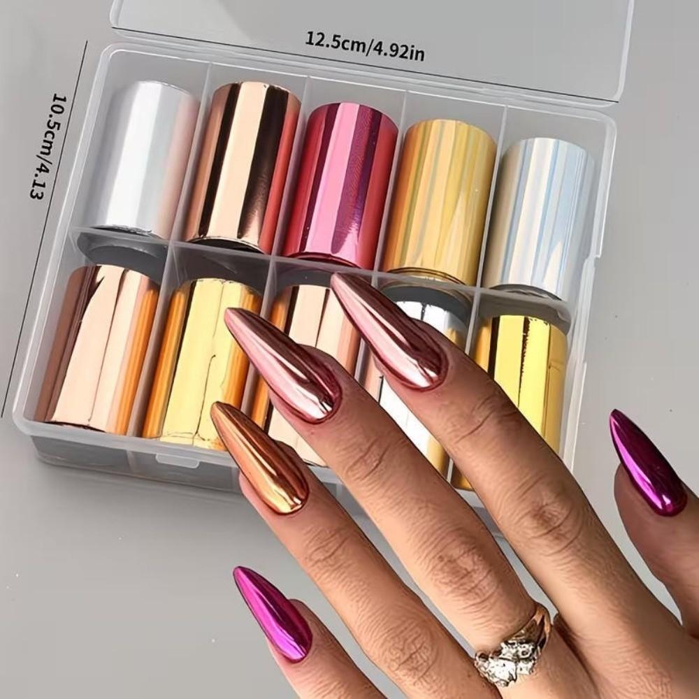 Laser Nail Stickers Gold Rose Gold Nail Art Stickers Professional Nail Decorations  Manicure DIY