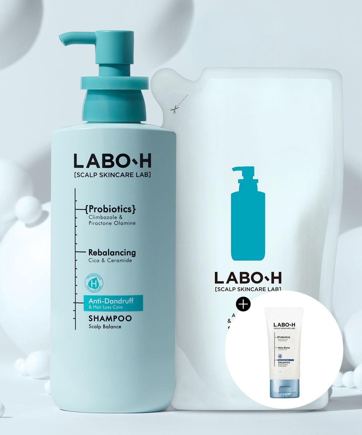 Dandruff Clinic Dandruff/Exfoliation/Itchy Scalp Care Shampoo (Main Product + Refill) 400ml 2-Pack Special + Free Gift