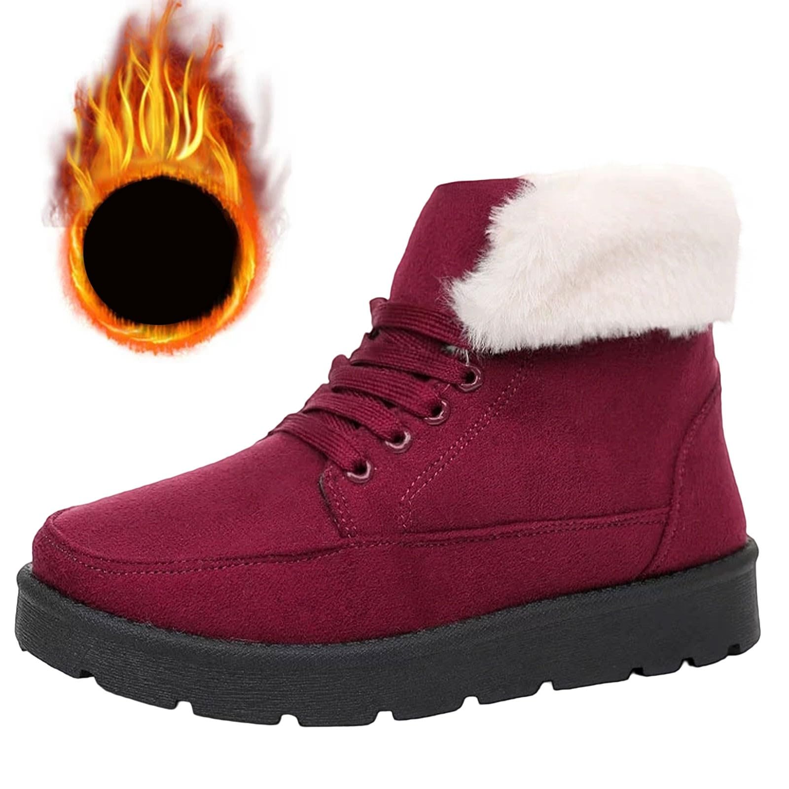 

Women s Fashion Snow Boots With Thermal Insulation And Thickened Design 42 винний