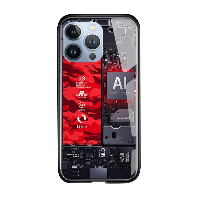 Handyhülle aus gehärtetem Glas für iPhone 11 12 13 14 15 16 17 Redmi 10 12 14C Note10 Note14 Xiaomi 11Lite PocoC75 Weiche Kante Stoßfest Glatte Schale