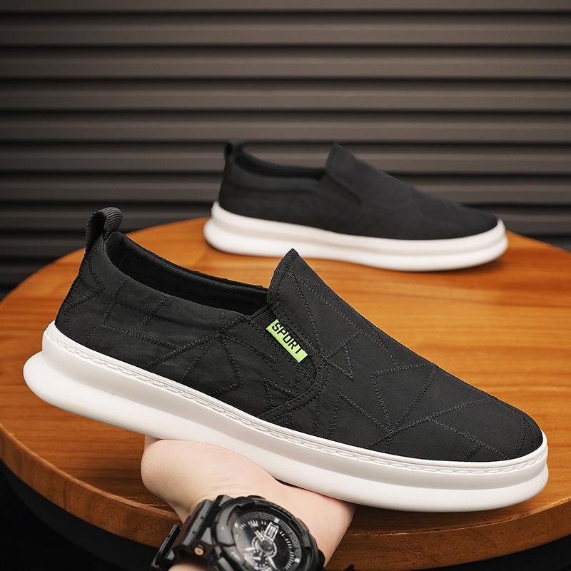 Canvas Shoes Men's Summer Breathable Casual Flat Baseplate Shoes Versatile Work Shoes One Pedal Lazy Old Beijing Cloth Shoes