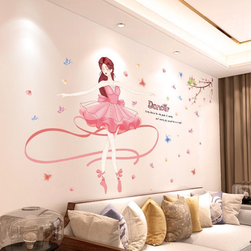 Self-adhesive Purple Lavender Butterfly Wall Decals DIY Floral Stickers for Coffee Shop Storefront Aesthetic Decoration