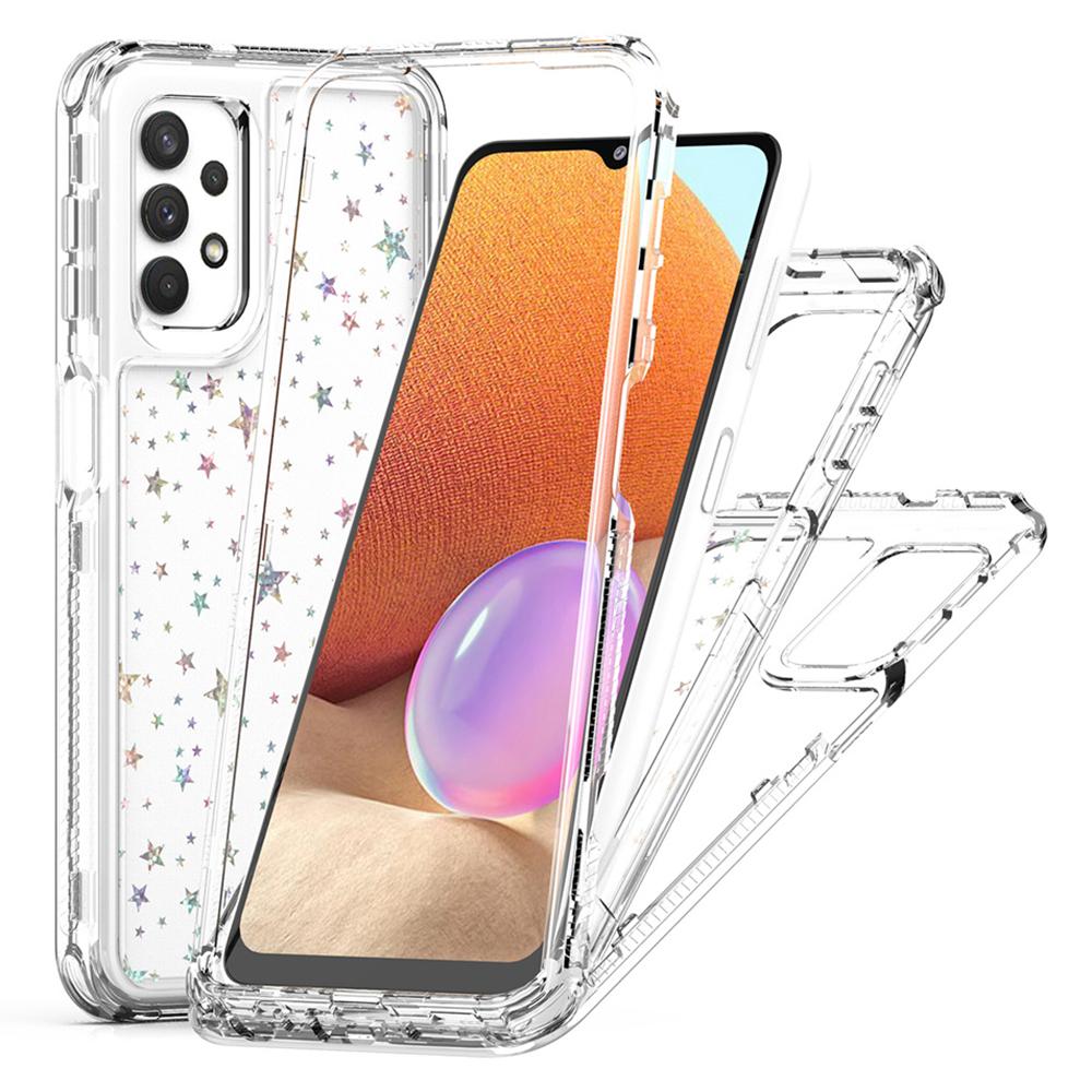 Phone Case For Samsung Galaxy A13 4G/5G/A04 4G (164.4mm)/A04s 4G (164.7mm)/A32 5G Clear Acrylic TPU Hybrid Cover with Laser-printed Film