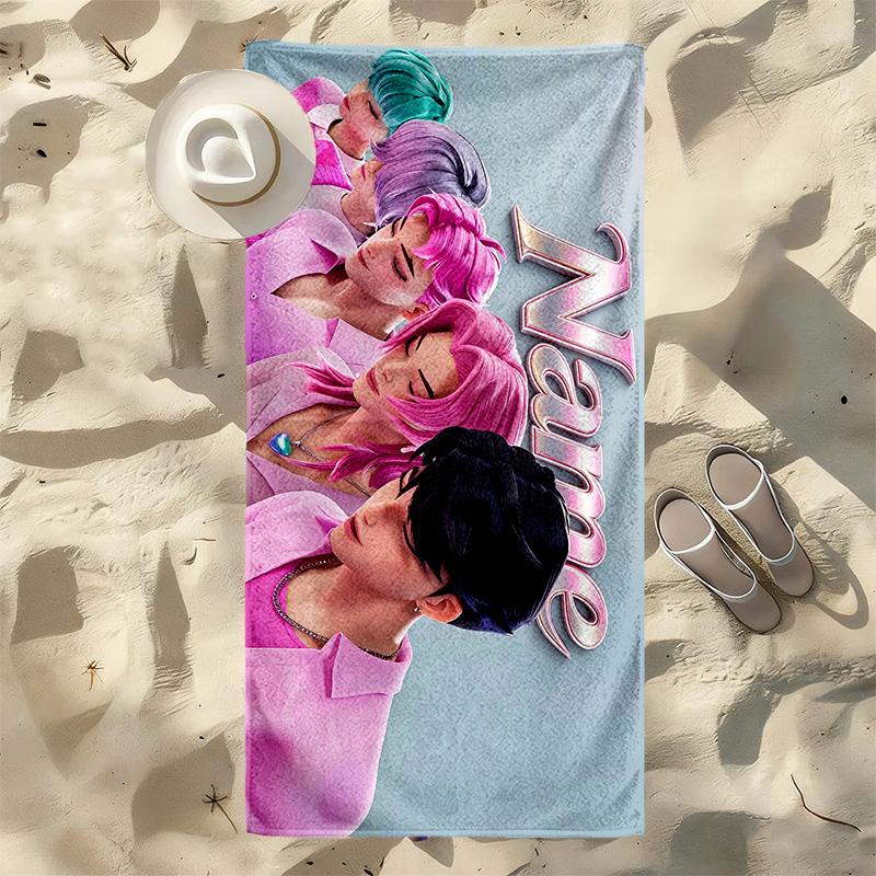 Custom Name Pink Fashion Stylish printed beach towel,a quick-drying, absorbent mat suitable for the beach, pool, gym, and travel fans gift