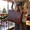 Vintage große Leder-Tragetasche Damen-Handtasche