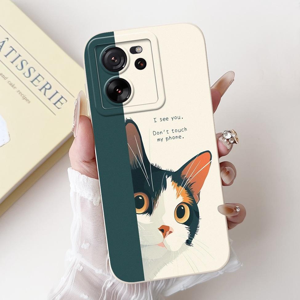 For Xiaomi 13T Pro Case 13T Silicone Cute Cartoon Cat Fashion Luxury Funny Shockproof Back Cover For Xiaomi 13T Phone Case Funda