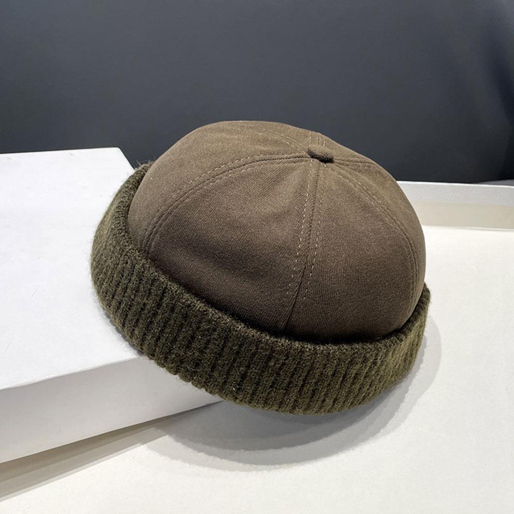 Men Melon Skin Hat Four Seasons Beanie Landlord Hat Versatile Hip Hop Hats Punk Girl Y2K Brimless Sailor Hat Bonnet Docker Cap