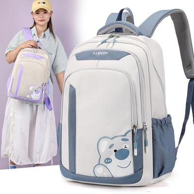 Backpack Large Capacity Spine Protection Wear- Resistant Middle School Student Double Shoulder School Bag Daily Leisure Girls Backpack