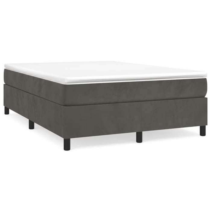 Maison Exclusive - Sommier à lattes de lit et matelas Gris foncé 140x200cm Velours