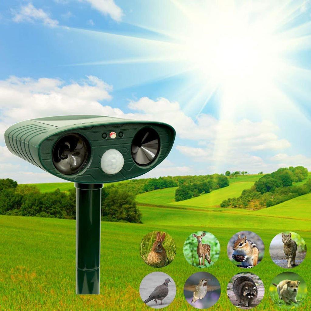 Repelente Ultrassônico Solar de Animais e Aves com Indução por Infravermelho