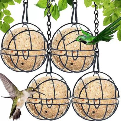 1Pcs Metal Suet Ball Bird Feeder Set With Hanging Chain Squirrel Proof Bird Feeders For Outdoor Garden Hummingbird Feeders