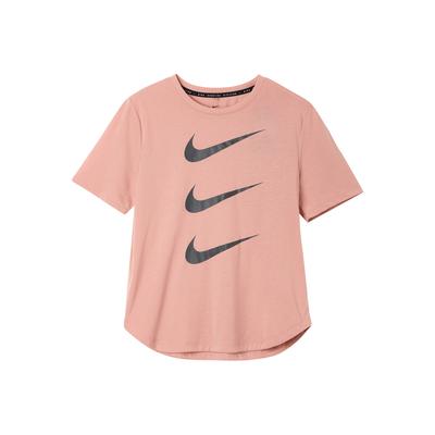 Logo Print Sports Crew Neck Short Sleeve T-Shirt Women Tops Pink DC4324-685