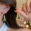 "Silver Needle Bamboo Fan Earrings: Butterfly Drop, Retro Fashion for Women"