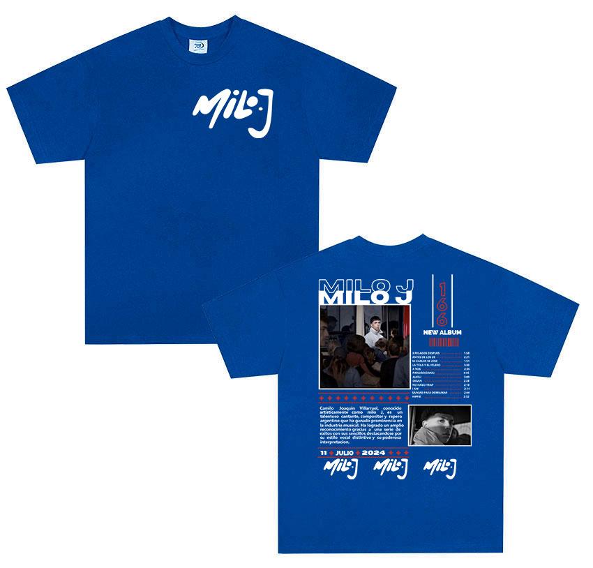Rapper Milo J Tour Album T Shirts Unisex Retro High Quality Short Sleeve Tshirts Oversized Cotton TShirt Streetwear