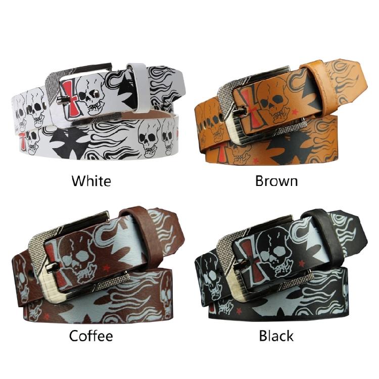 Skull Print Belt Men Women Unisex Hiphop Belt Adult Casual Clothing Accessories