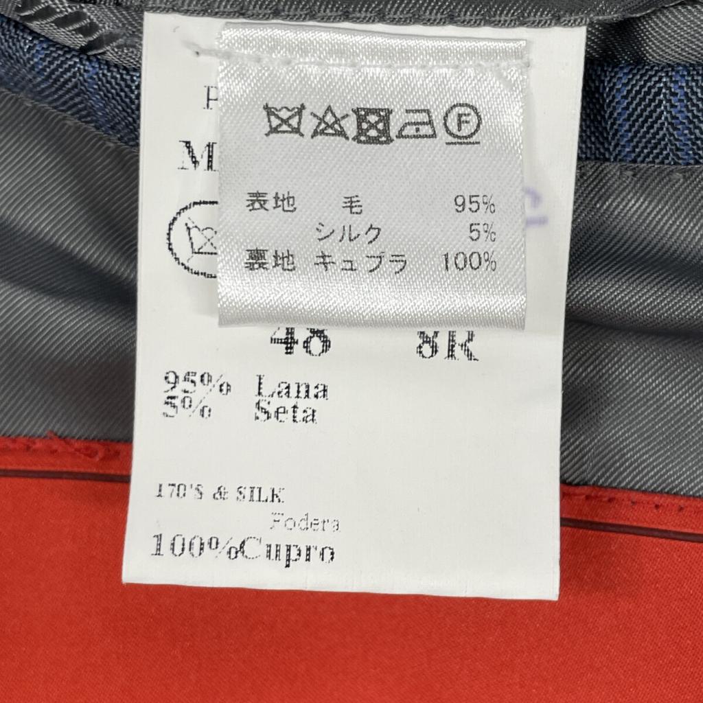 ISAIA Niebiesko-szary GREGORIO Mieszanka jedwabiu Garnitur w paski zestaw garniturowy 48 NiebieskoszaryUżywany