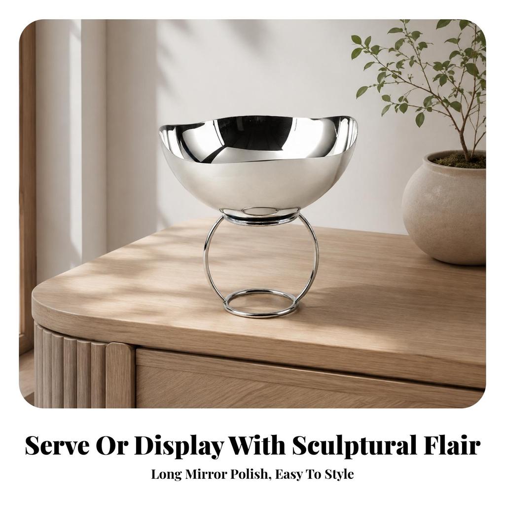 Stainless Steel Fruit Bowl Modern for Kitchen Counter, Entertaining Areas