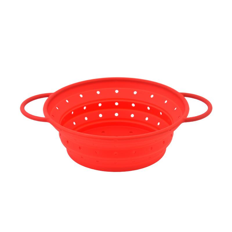 Silicone Folding Basket Vegetable Fruit Filter Basket Retractable High Temperature Resistant Drain Basket