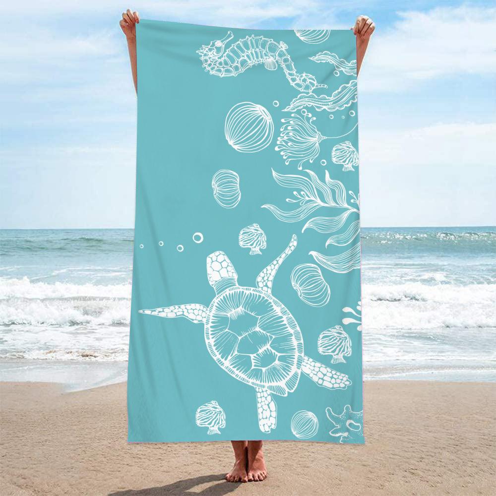 Microfiber Terry Cloth Digital Printing Fashion Pattern Beach Towel Bath Towel Seaside Blanket Shawl Sweat Towel