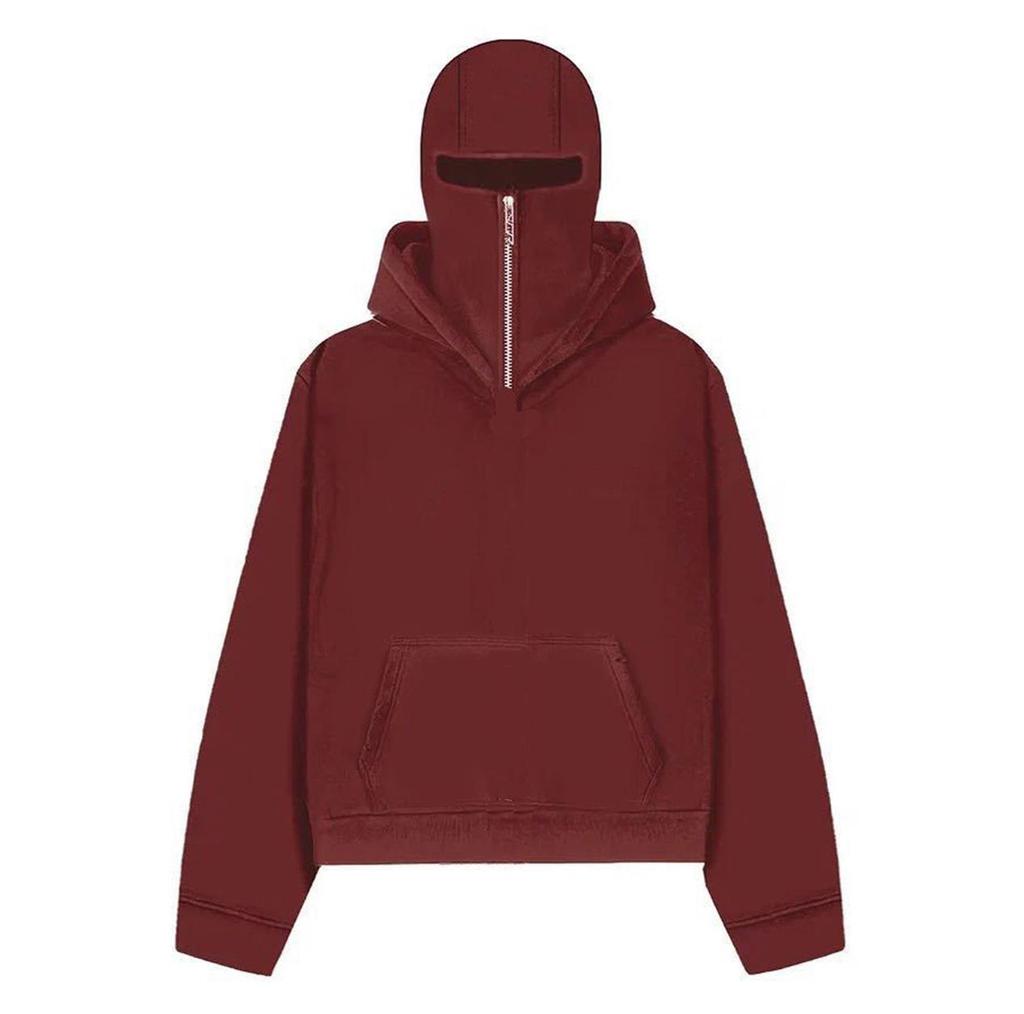 Y0K Unisex Streetwear Letter Print Hooded Zipper Sweatshirt (Autumn/Winter European & American Style)