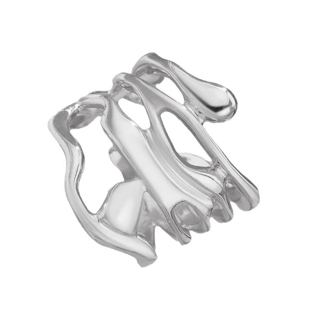 Multipurpose Sturdy Metal Materials Gold Hollow Rings Fashionable Wide Bands Jewelry Gifts for Couples Casual Wear