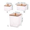 Laundry Powder Storage Box with Bamboo Lid, Cotton Swab Holder for Living Room Coffee Table Organization, Desktop Decorative Box