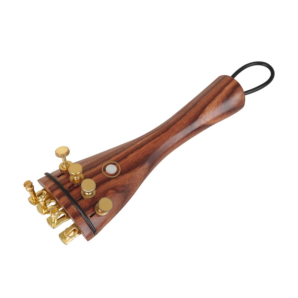 4/4 Violin Chinrest Tuning Pegs Endpins Chin Rest Tailgut Endpin Kit Set Natural Jujube Wood Violin Part 5-piece Set Accessories