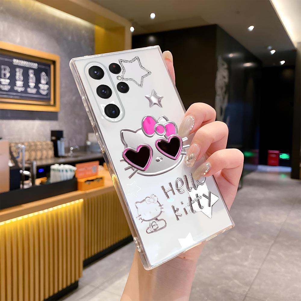 Cute helloo Hello Kitty applies to Samsung s24 mobile phone case anti-drop s25ULtra light and thin transparent soft case s23.