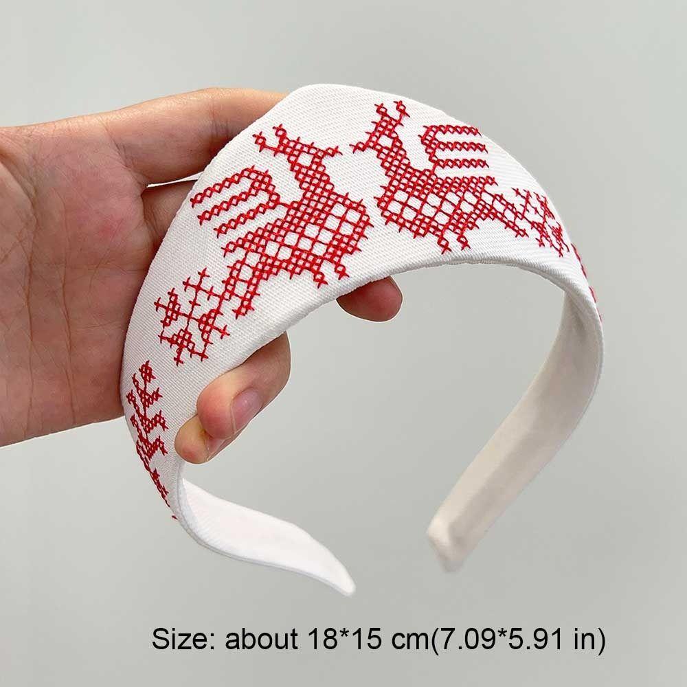 Floral Embroidery Crown Headband Elastic Hair Band New Hairpin Headband  Hair Accessories