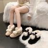 Fashion Cute Bow Round Toe Snow Boots for Women Winter Plush Ankle Furry Hot High Quality Sale Padded New Rock Trend 2025 Woman Shoes