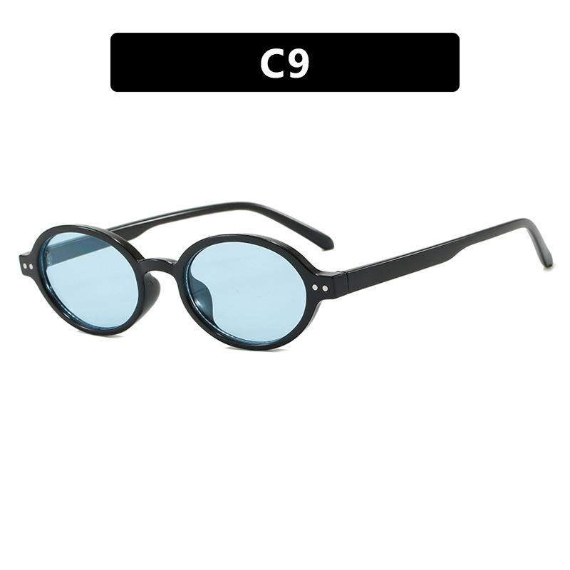 

New Retro Small Oval High Quality Sunglasses Women Fashion Clear Ocean Lens Shades Uv400 Men Outdoor Trending Sun Glasses